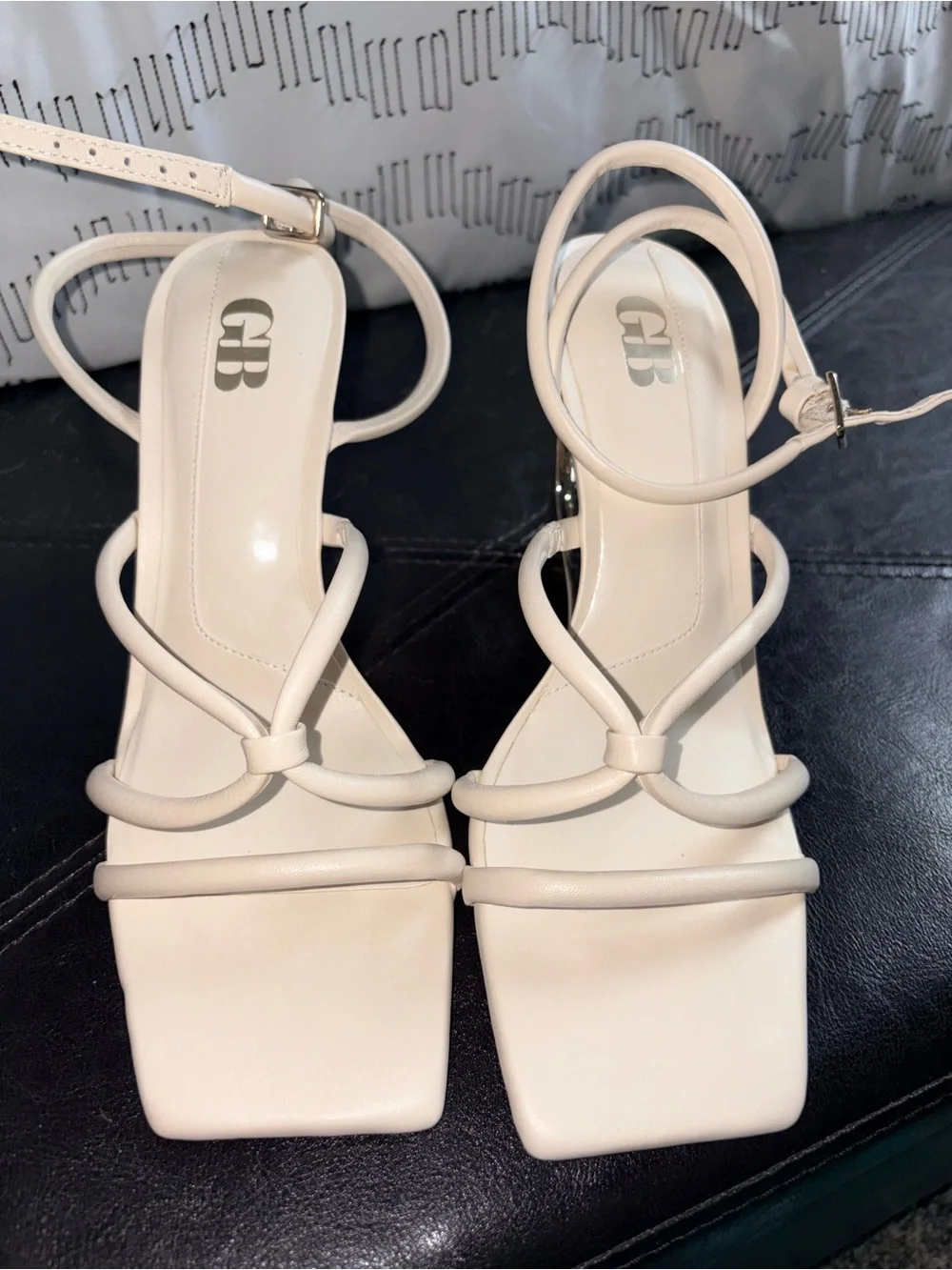 Gianni Bini Bone Strappy Wedge with Metallic Accent